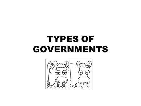 TYPES OF GOVERNMENTS. Types of Government Aristocracy: (rule of the best) Democracy: (rule of the people). Monarchy: (rule of the king) Oligarchy: (rule.