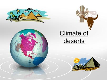 Climate of deserts. To understand the climate of deserts. Geographical Target.