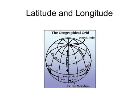 Latitude and Longitude. How do you find your way around?
