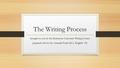 The Writing Process brought to you by the Kutztown University Writing Center prepared with love by Amanda Funk (M.A. English ’15)