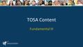 TOSA Content Fundamental III. Consensogram 7 stickies 1-4 (1 low, 4 high)