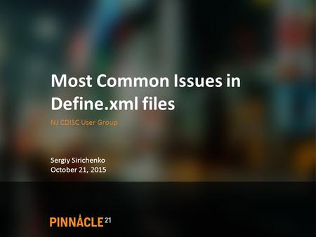Most Common Issues in Define.xml files