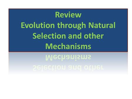 Evolution: modern organisms have changed over time and all organisms share a common ancestor Evidence for Evolution Homologous Structures Fossil Record.