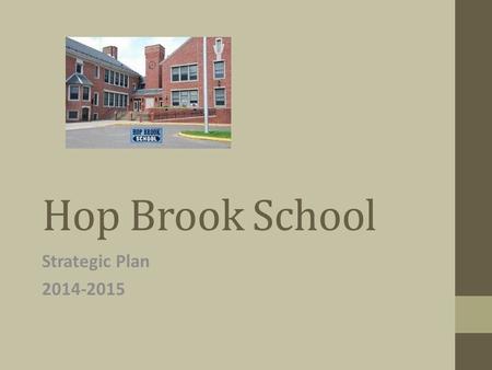 Hop Brook School Strategic Plan 2014-2015. Hop Brook School 337 Students Free and Reduced- 178 students, 52.8% ELL-33 students, 9.8% Special Education-