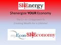 $henergize YOUR Economy The 2 – 4 – 3 Approach To Creating Wealth for a Lifetime!