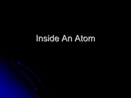 Inside An Atom. Nucleus Every Atom has a core called a nucleus. Every Atom has a core called a nucleus. The Nucleus is largest part of an atom (about.