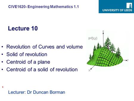 CIVE1620- Engineering Mathematics 1.1
