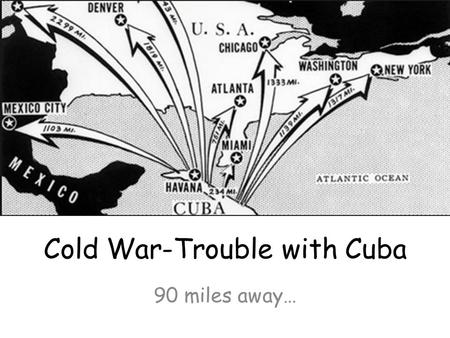 Cold War-Trouble with Cuba 90 miles away…. The Bay of Pigs Invasion The Bay of Pigs Invasion was an unsuccessful attempt by US-backed Cuban exiles to.
