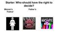 Starter: Who should have the right to decide? Woman’sFather’s Foetus’