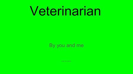 Veterinarian By you and me (Austin and Spencer).