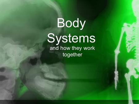 Body Systems and how they work together. There are 10 body systems: Skeletal Muscular Digestive Respiratory Circulatory Endocrine Immune Excretory Reproductive.