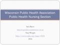 Sara Baers Amy Wergin  2016 Wisconsin Public Health Association Public Health Nursing Section.