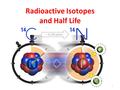 Radioactive Isotopes and Half Life 1. I can explain what a Radioactive Half-Life is and do a calculation with both a T-table and by equation. 2.