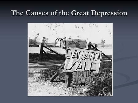 The Causes of the Great Depression. WWI Changes the system Countries overdeveloped their industrial sector to produce wartime goods. Countries overdeveloped.