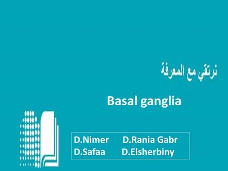 Basal ganglia D.Nimer D.Rania Gabr D.Safaa D.Elsherbiny.