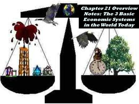 Chapter 21 Overview Notes: The 3 Basic Economic Systems in the World Today.