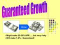 Grow Might make 25-30% APR …. but very risky Will make 7-8% - Guaranteed!