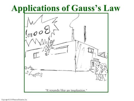 Copyright © 2009 Pearson Education, Inc. Applications of Gauss’s Law.