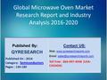 Global Microwave Oven Market Research Report and Industry Analysis 2016-2020.