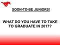 SOON-TO-BE JUNIORS! WHAT DO YOU HAVE TO TAKE TO GRADUATE IN 2017?