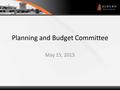 Planning and Budget Committee May 15, 2015. Agenda Current Financial Position Changes in Recurring and One-time Dollars for FY16 FY16 Budget Timeline.
