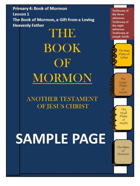 The Brass Plates of Laban The Large Plates of Nephi The Small Plates of Nephi The Plates of Mormon THE BOOK OF MORMON ANOTHER TESTAMENT OF JESUS CHRIST.
