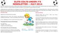 ELITE COLTS UNDER 7’S NEWSLETTER – JULY 2014 Elite Colts Football Club was founded in 2009 by Mark Charlette during the pre-season. Currently we have at.