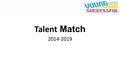 Talent Match 2014-2019. What is Talent Match? £100million Big Lottery Funded Young People’s employment initiative Aimed at finding creative ways to support.