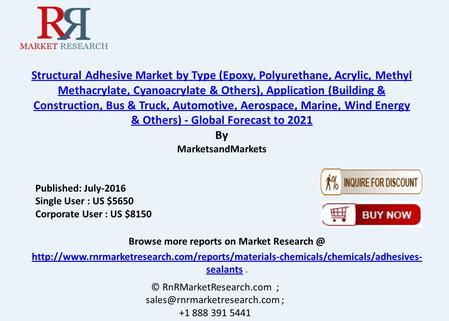 Structural Adhesive Market: Global Forecast to 2021
