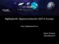 BigSkyEarth: Opportunities for LSST in Europe  Dejan Vinkovic