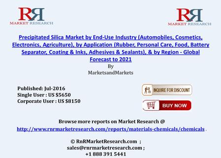 Precipitated Silica Market by End Use Industry, Region & Application 
