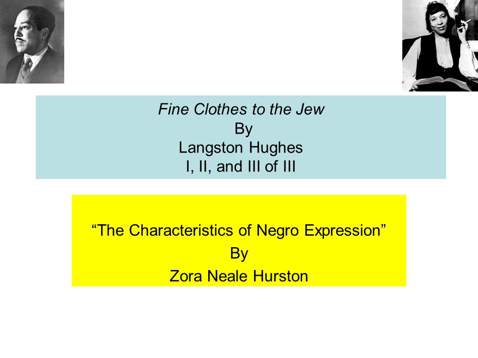 Fine Clothes To The Jew By Langston Hughes I Ii And Iii Of Iii Ppt Download