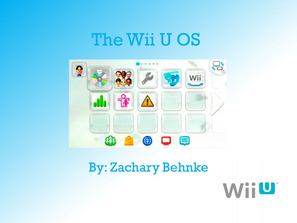 The Wii U OS By: Zachary Behnke. When the OS Launched When the OS launched  back in November 2012, it was painfully slow. It sometimes took seconds. -  ppt download