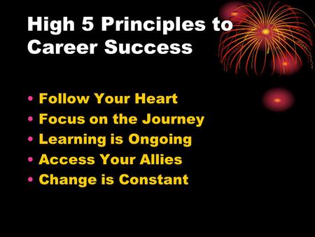High 5 Principles to Career Success
