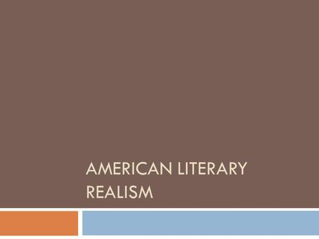 American literary realism
