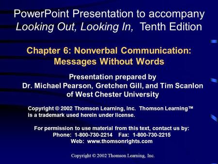Chapter 6: Nonverbal Communication: Messages Without Words