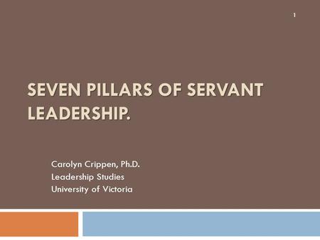 Seven Pillars of Servant Leadership.