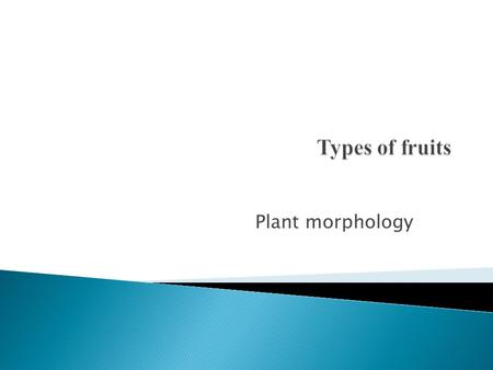 Types of fruits Plant morphology.