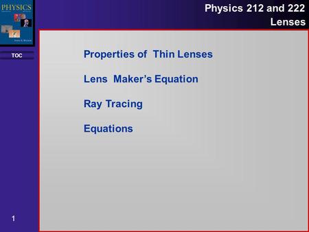 Properties of  Thin Lenses