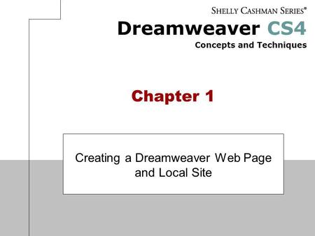 Creating a Dreamweaver Web Page and Local Site