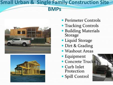 Small Urban & Single Family Construction Site BMPs