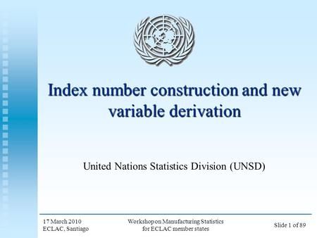 Index number construction and new variable derivation