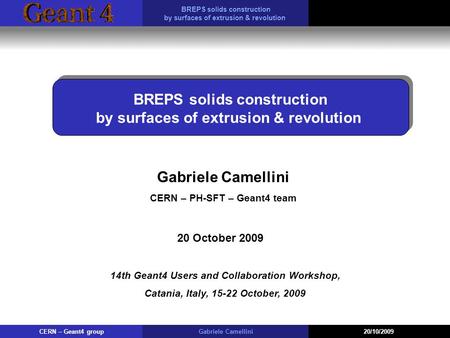 BREPS solids construction by surfaces of extrusion & revolution