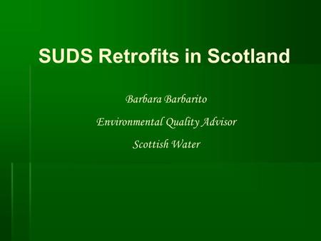 SUDS Retrofits in Scotland