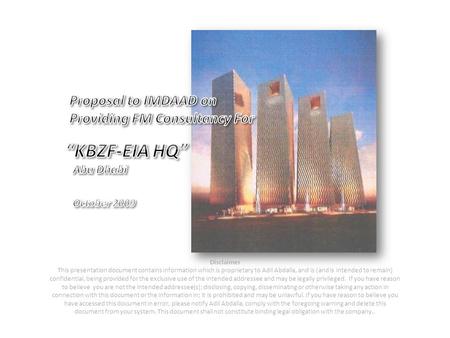 “KBZF-EIA HQ” Proposal to IMDAAD on Providing FM Consultancy For