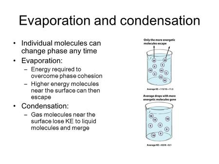 Evaporation and condensation