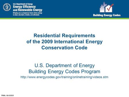 U.S. Department of Energy Building Energy Codes Program