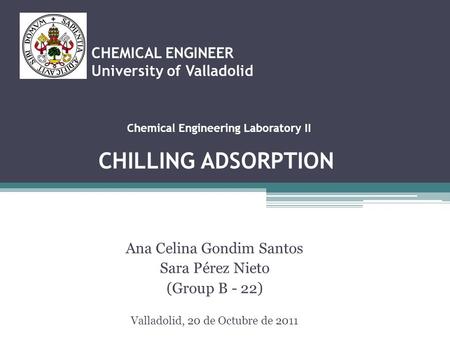CHEMICAL ENGINEER University of Valladolid