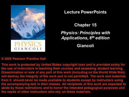 Physics: Principles with Applications, 6th edition
