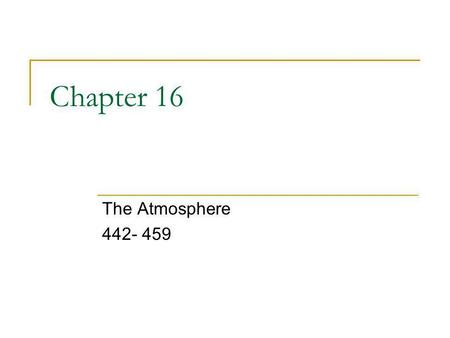 Chapter 16 The Atmosphere 442- 459. Section 1 A thin layer of air that helps to protect the Earth. _____________________________ Layers of the Atmosphere.
